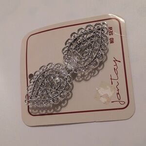 Vintage Twin Belt Buckle NOS Silver Open Scroll Ornate 1" width Belt